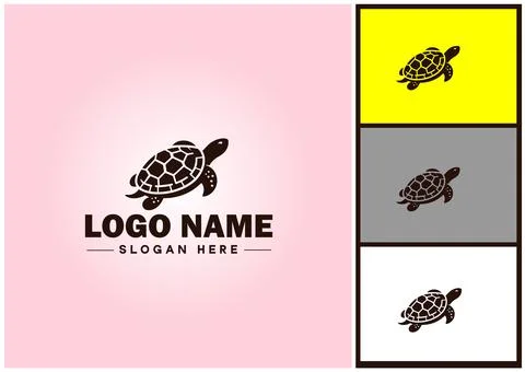 Turtle logo vector art icon graphics for company brand tortoise icon Turtle.. Stock Illustration