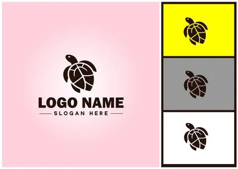 Turtle logo vector art icon graphics for company brand tortoise icon Turtle.. Illustrazione stock