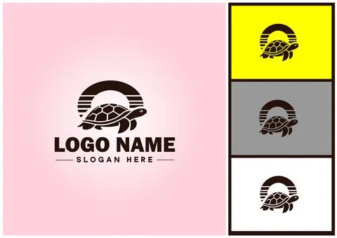 Turtle logo vector art icon graphics for company brand tortoise icon Turtle.. Illustrazione stock