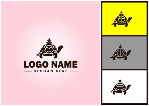Turtle logo vector art icon graphics for company brand tortoise icon Turtle.. Stock Illustration