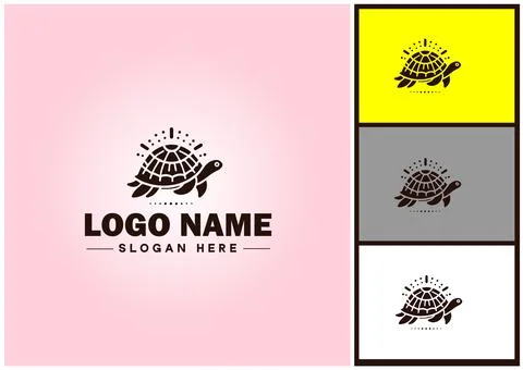 Turtle logo vector art icon graphics for company brand tortoise icon Turtle.. Stock Illustration