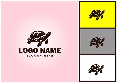 Turtle logo vector art icon graphics for company brand tortoise icon Turtle.. Stock Illustration
