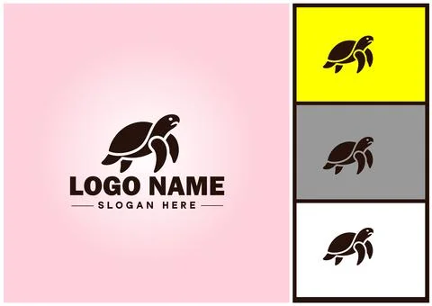 Turtle logo vector art icon graphics for company brand tortoise icon Turtle.. Stock Illustration
