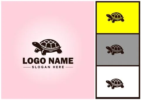 Turtle logo vector art icon graphics for company brand tortoise icon Turtle.. Stock Illustration