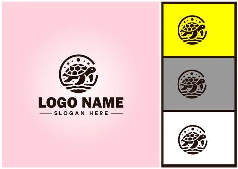 Turtle logo vector art icon graphics for company brand tortoise icon Turtle.. イラスト素材