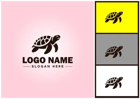 Turtle logo vector art icon graphics for company brand tortoise icon Turtle.. Stock Illustration