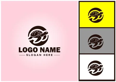 Turtle logo vector art icon graphics for company brand tortoise icon Turtle.. Stock Illustration