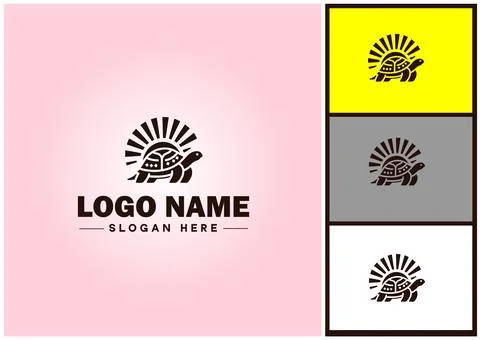 Turtle logo vector art icon graphics for company brand tortoise icon Turtle.. Illustrazione stock