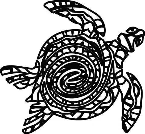 Turtle mandala Stock Illustration