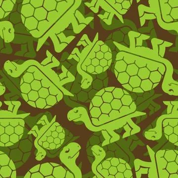 Turtle military pattern seamless. Army animal background. Soldier protective  Illustrazione stock