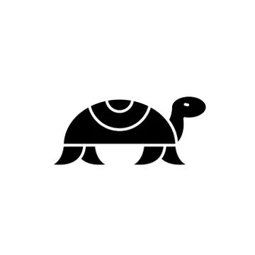 Turtle in motion black icon, vector sign on isolated background. Turtle in 스톡 일러스트