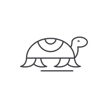 Turtle in motion line icon concept. Turtle in motion vector linear illustration Illustrazione stock