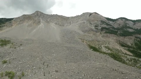 Turtle Mountain, home of the Frank Slide near Frank Alberta Stock Footage 139942694