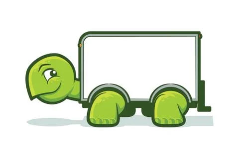 Turtle moving truck Stock Illustration