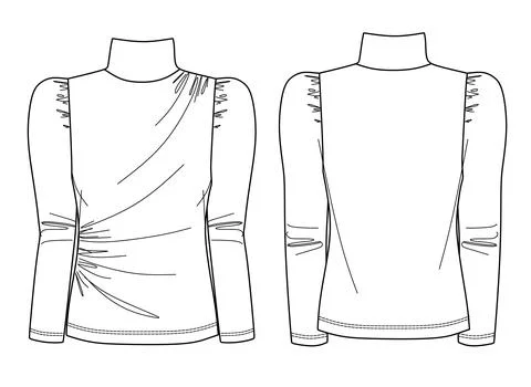 Turtle neck long sleeved top Stock Illustration