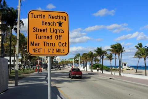 Turtle nesting sign Stock Photos