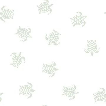 Turtle ocean glyph seamless pattern Stock Illustration