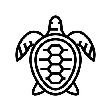 Turtle ocean line icon vector illustration 스톡 일러스트