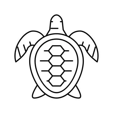 Turtle ocean line icon vector illustration Stock Illustration
