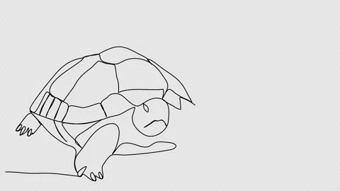 Turtle. One line drawing animation. Video clip with alpha channel. Stock Footage 271732795