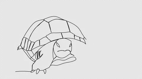 Turtle. One line drawing animation. Video clip with alpha channel. Stock Footage 271732899