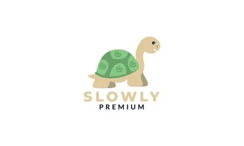 Turtle or tortoise  smile  cute cartoon  logo icon illustration 스톡 일러스트