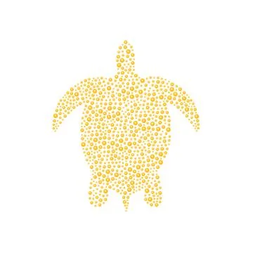 Turtle in orange design Illustrazione stock