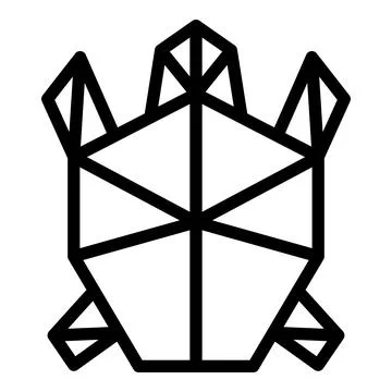 Turtle origami icon outline vector. Geometric animal Illustrazione stock