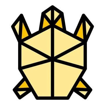 Turtle origami icon vector flat Stock Illustration