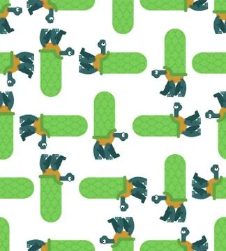 Turtle pattern seamless. Amphibian background. Childrens cloth texture. Anima Illustrazione stock