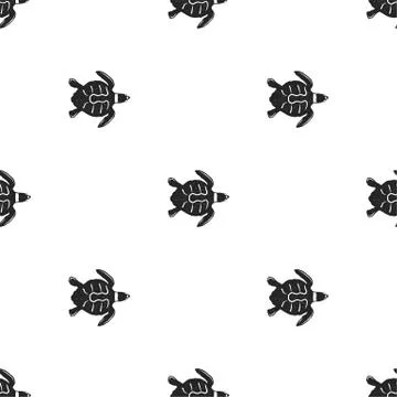 Turtle pattern. Seamless background illustration with wild animal symbols Stockillustratie