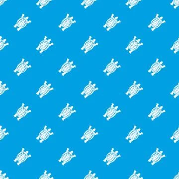 Turtle pattern seamless blue Stock Illustration