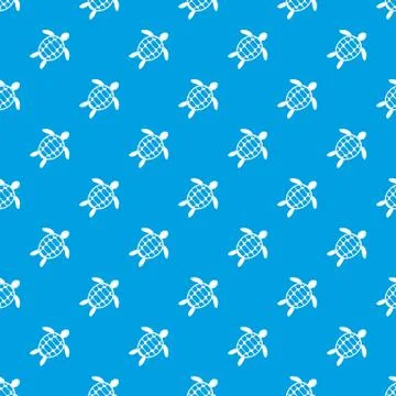 Turtle pattern seamless blue Illustrazione stock