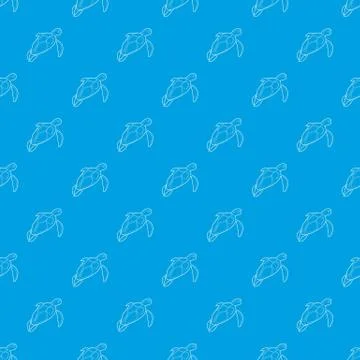 Turtle pattern seamless blue Illustrazione stock