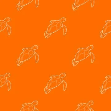 Turtle pattern vector orange Illustrazione stock