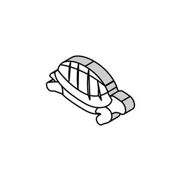 Turtle pet isometric icon vector illustration Stock Illustration