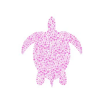 Turtle in pink design Stock Illustration
