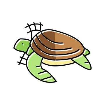 Turtle in plastic net color icon vector illustration Illustrazione stock