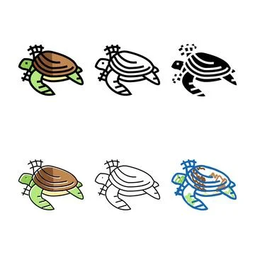 Turtle in plastic net color icon vector range Stock Illustration