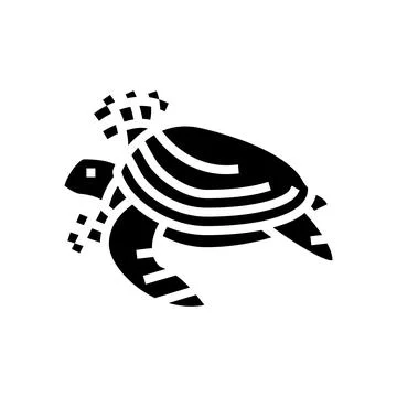 Turtle in plastic net glyph icon vector illustration Illustrazione stock