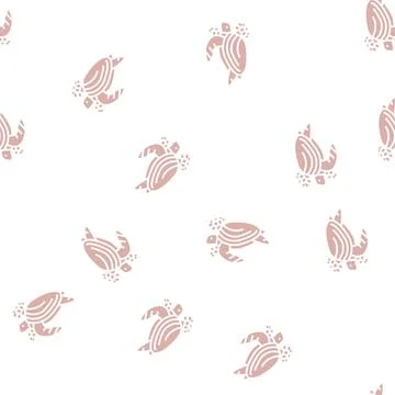 Turtle in plastic net glyph seamless pattern Stock Illustration