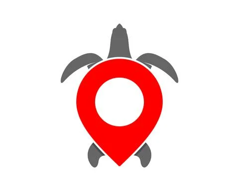 Turtle with point location in the middle Stock Illustration