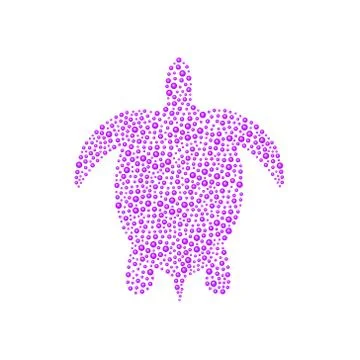 Turtle in purple design Stock Illustration