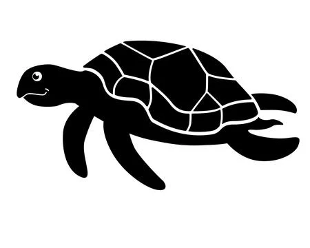 Turtle sea animal silhouette - vector template for logo or pictogram Stock Illustration