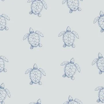 Turtle seamless pattern Illustrazione stock