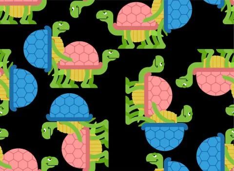 Turtle sex pattern seamless. Tortoise intercourse background. Reptile ornamen Stock Illustration