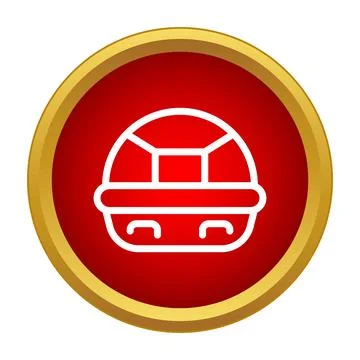 Turtle shell abstract icon in red gold circle Illustrazione stock