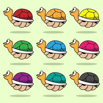 Turtle Shell Game Pack Illustrazione stock