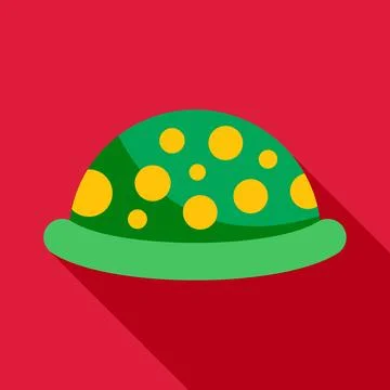 Turtle shell icon with yellow spots on red background Illustrazione stock