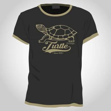 Turtle shirt design Stock Illustration